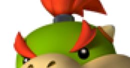 Bowser Jr. character close-up from Mario Kart Wii, showcasing his green skin and distinctive red hair and eyebrows.