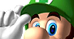 Luigi in a green hat and gloves, waving, featured in Mario Kart DS, ready for exciting racing adventures.