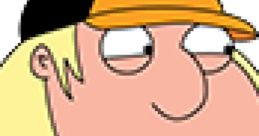 Chris Griffin from Family Guy in seasons 4 and 5, wearing a baseball cap and a blue shirt, showing his unique humor.