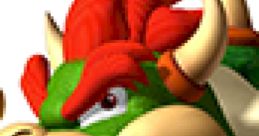 Close-up of Bowser from Mario Kart DS, showcasing his fierce expression and iconic features, ready for racing action.