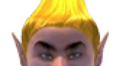 Adoring Fan from The Elder Scrolls IV: Oblivion with striking yellow hair and an eccentric expression, embodying game enthusiasm.