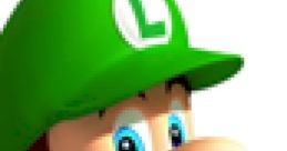 Cheerful Luigi wearing his iconic green hat, representing Mario Kart Wii’s beloved character from the popular racing game.