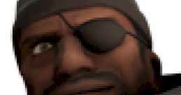 Demoman from Team Fortress 2 with an eyepatch, smiling, showcasing his unique character design and explosive personality.