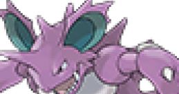 Nidoking from Pokémon Puzzle League, showcasing its fierce stance and vibrant purple color, ready for battle.