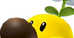 Wiggler from Mario Kart 7 smiling with a flower on its head, showcasing its cheerful personality and bright yellow color.