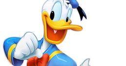 Cheerful Donald Duck posing in his signature blue outfit with a red bow tie, ready to entertain fans of all ages.