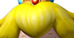 Surprised Princess Peach from Mario Party 4, with iconic blonde hair and crown, showcasing her playful character.