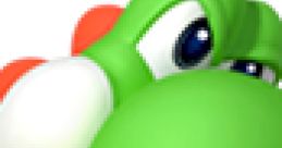 Yoshi ready for action in Mario Kart 7, showcasing his signature green and white colors and playful expression.