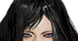 Shanoa from Castlevania: Order of Ecclesia, featuring her long black hair and striking blue eyes, exudes confidence and mystery.