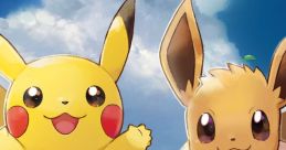 Pikachu and Eevee joyfully featured in Pokémon: Let's Go, Pikachu! and Let's Go, Eevee! OST music collection artwork.