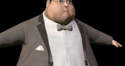 Character dressed in formal attire with glasses, featured in animated film "Bee Movie," showcasing whimsical design and style.