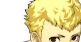 Ryuji Sakamoto from Persona 5, featuring his iconic yellow hair and casual style, in the English dub version.