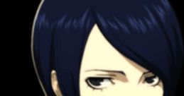 Yusuke from Persona 5, showcasing his signature blue hair and intense expression, iconic in the English dub.