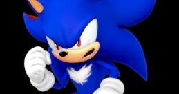 Shadic the Hedgehog in a dynamic pose, showcasing his fierce expression and iconic blue design from Nazo Unleashed.