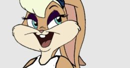 Lola Bunny poses confidently in sports attire, showcasing her rivalry with Karina in a vibrant, playful style.