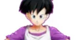 Videl in her signature outfit, showing confidence with her arms crossed, ready for action in the Dragon Ball universe.