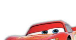 Lightning McQueen, the red race car with big blue eyes, smiles confidently, showcasing his iconic racing personality.