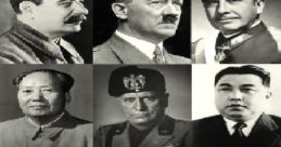 Collage of historical leaders, showcasing influential figures from authoritarian regimes, highlighting global power dynamics.