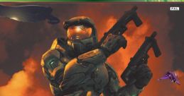 Halo 3 cover featuring Master Chief with weapons, showcasing iconic in-combat voices and dramatic action scenes.