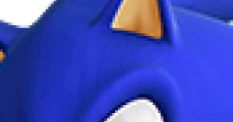 Sonic the Hedgehog showcasing his iconic blue spiky hair and vibrant green eyes from the Sonic Game 2006.