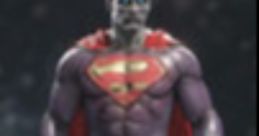 Bizarro stands heroically, showcasing his unique purple and red costume and embodying the reversed Superman character.