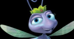 Princess Atta from A Bug's Life poses confidently with her green crown and whimsical antennae, showcasing her character charm.