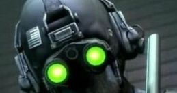 Cloaker from Payday 2, featuring glowing green eyes, wearing tactical gear and holding a metal baton.