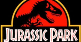 Jurassic Park movie poster featuring a T-rex silhouette and iconic logo, highlighting the thrilling adventure of dinosaurs.