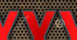 Bold red "XXX" on a perforated metal background, indicating adult content, potentially related to erotic audio clips.