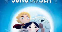 Characters from Song of the Sea (2014) surrounded by seals and waves in a magical ocean setting.