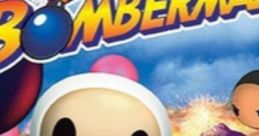 Bomberman character in vibrant action, featured in Bomberman - DS, with explosive background and engaging gameplay.