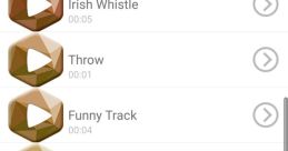 Collection of unique ringtones including "Irish Whistle," "Text Sound," and "Funny Track" for customizing message alerts.