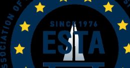 Logo of ESTA, the European Association of Abnormal Road Transports, established in 1976, featuring stars and a lifting hook.