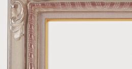 Elegant ornate picture frame with decorative details in soft hues, ideal for enhancing art or photography displays.