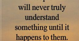 Inspirational quote on understanding life experiences against a sunset backdrop, emphasizing personal insight and awareness.