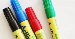 Colorful Artline 70 markers, including black, red, blue, and green, ideal for drawing and crafting without xylene.