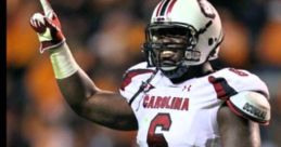 South Carolina football player celebrates a big play, embodying SEC football spirit and pride in victory.