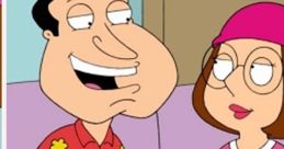 Quagmire and Meg Griffin share a light moment on the couch, showcasing their quirky friendship in "Family Guy.