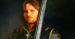 Aragorn As the fellowship made their way through the Mines of Moria, the echoing of their footsteps filled the dark, damp