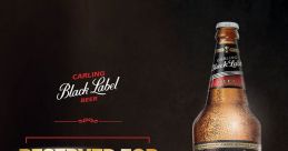 Carling Black Label Beer advert highlighting "Reserved for Champions" tagline, promoting premium quality for elite beer lovers.