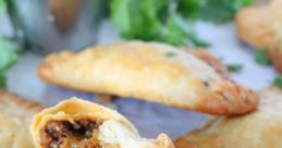 Empanada The of "3 empanadas" being ordered at a busy street vendor's stall fills the air with anticipation. The sizzle