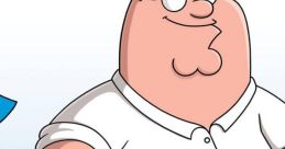 Peter Griffin from Family Guy smiles while wearing a white shirt and green pants, showcasing his iconic cartoon style.