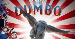 Dumbo movie poster featuring a flying elephant amid a circus scene, highlighting Tim Burton's fantasy adventure film.