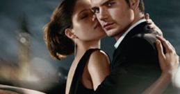 Henry Cavill and a model in a seductive pose for the Dunhill Black advert, capturing elegance and charisma in a cityscape.