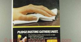 Lemon Pledge advertisement highlighting effective dusting benefits, featuring dusting tips and product imagery with roses.