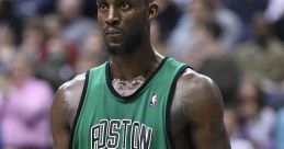 Kevin Garnett in a Boston Celtics jersey, showcasing intense focus during an NBA game, symbolizing high performance and dedication.