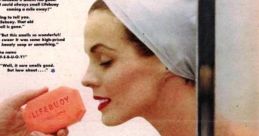 Woman enjoying Lifebuoy soap in a vintage shower setting, promoting its fragrance and B.O. protection benefits.