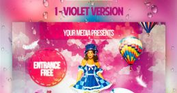 Colorful spring flyer promoting the Hollywood Club event with free entrance and special cocktails for a festive celebration.