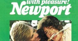 Newport Cigarettes ad featuring a cheerful couple enjoying a moment, promoting the slogan 'Alive with pleasure!