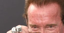 Arnold Schwarzenegger adjusts his sunglasses, showcasing a stylish look at an event, reflecting his iconic celebrity status.